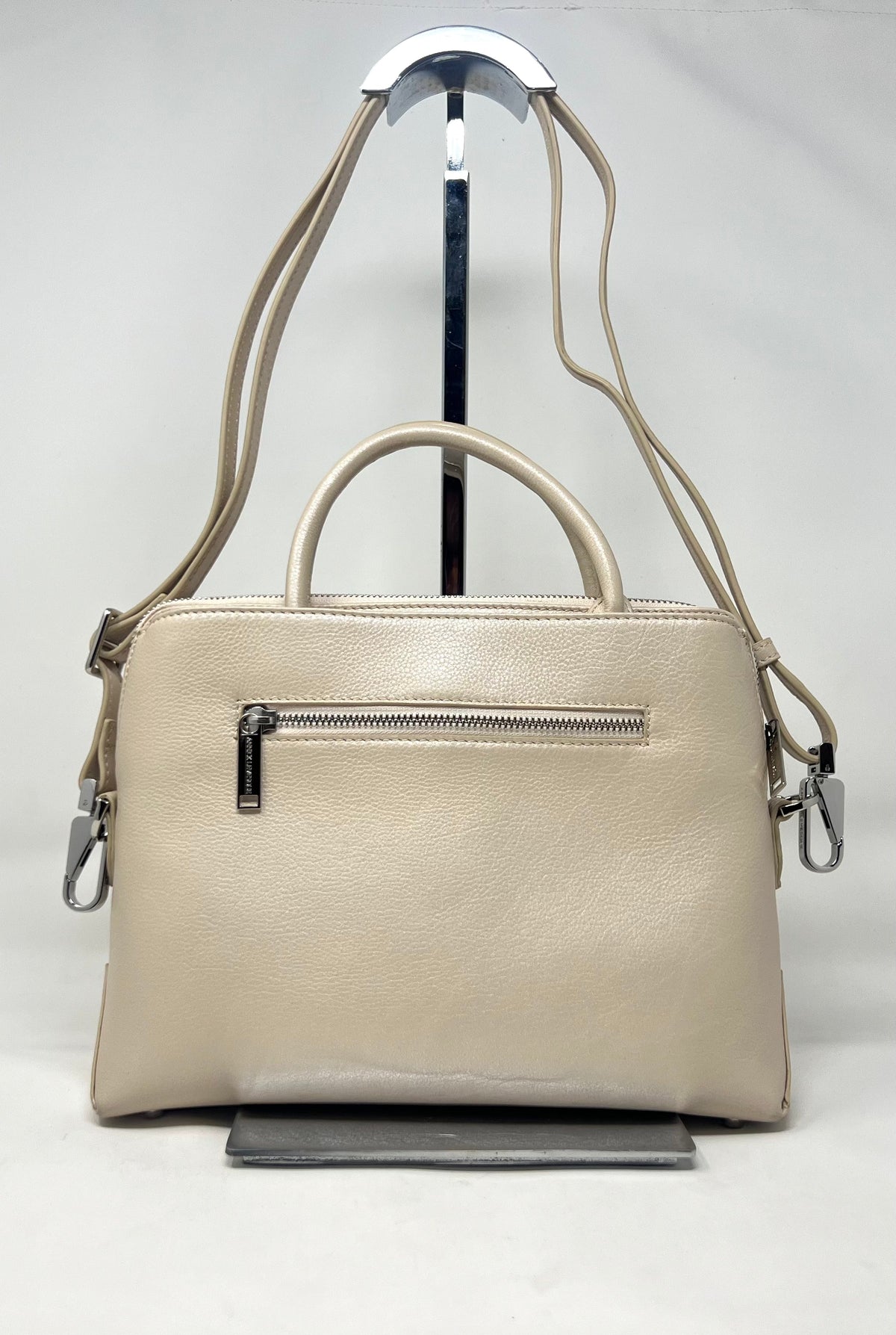 Champagne Leather Handbag, Miranda