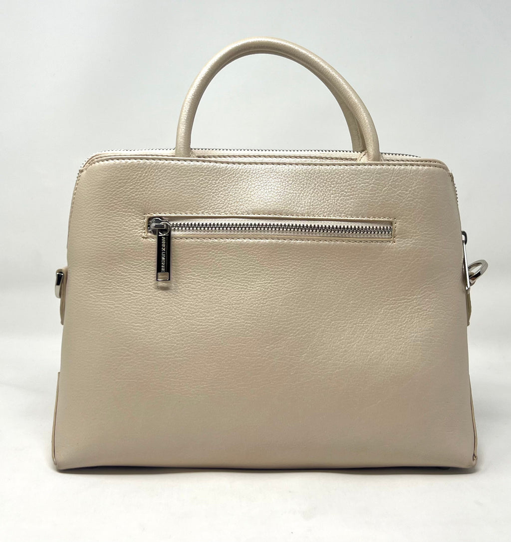 Champagne Leather Handbag, Miranda