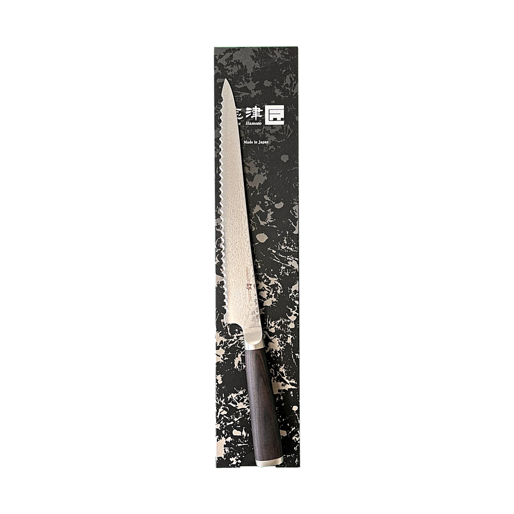 Miyako SUS 240mm Bread Slicer | 33 Layer Damascus Steel Blade  – Made in Japan