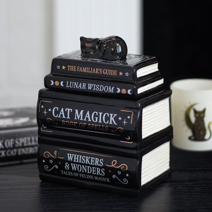 Black Cat Book Stack Wax Burner