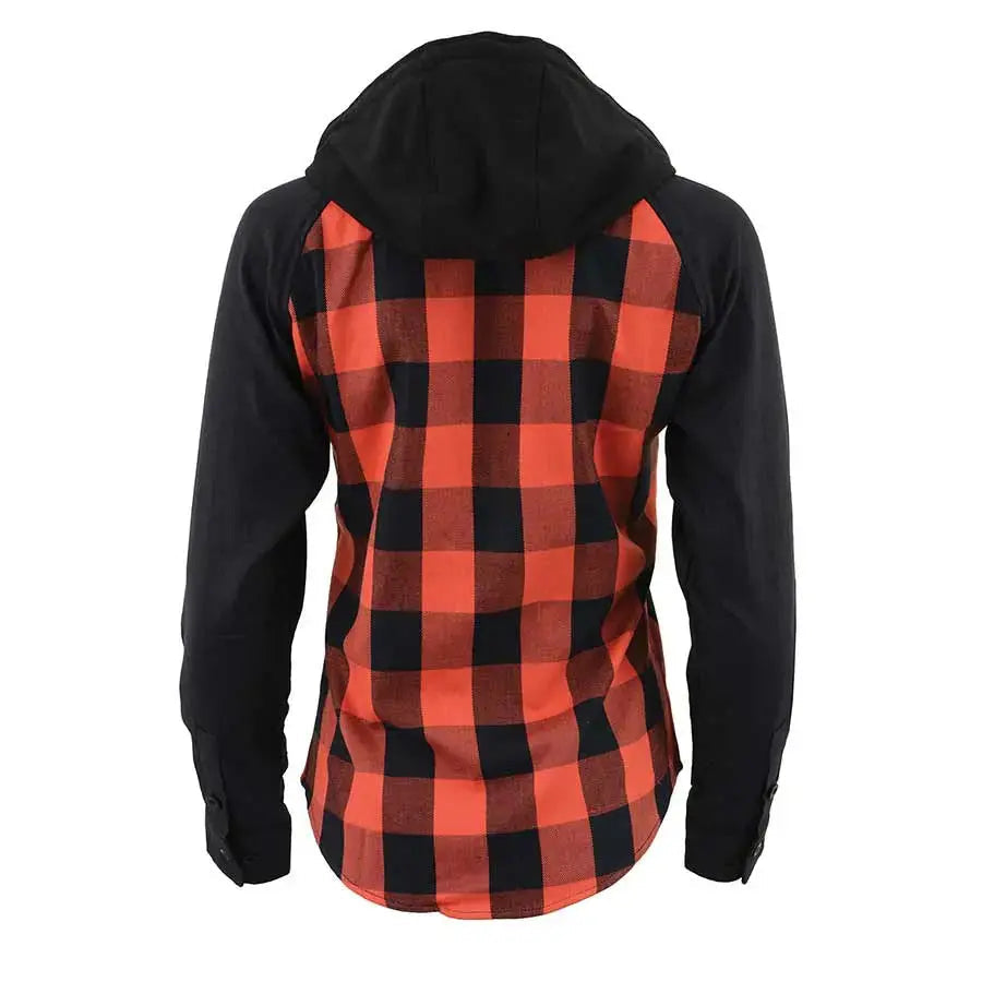Milwaukee Leather Women's Armoured Plaid Hooded Shirt