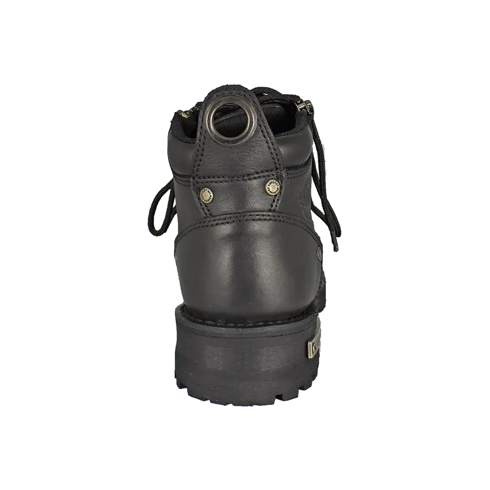 Bottes de moto Milwaukee Leather pour femmes, 6 pouces, à double fermeture éclair