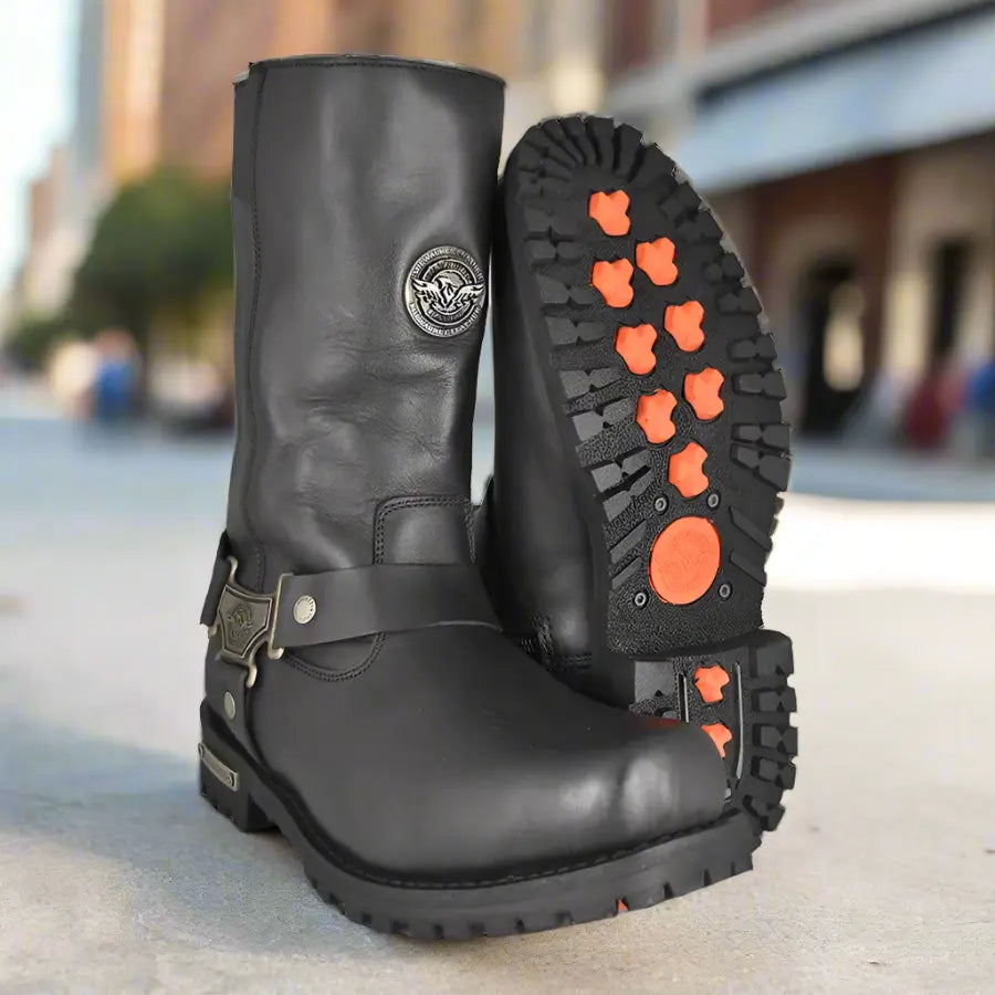 Milwaukee Leather Men's Wide 11" Harness Motorcycle Boots