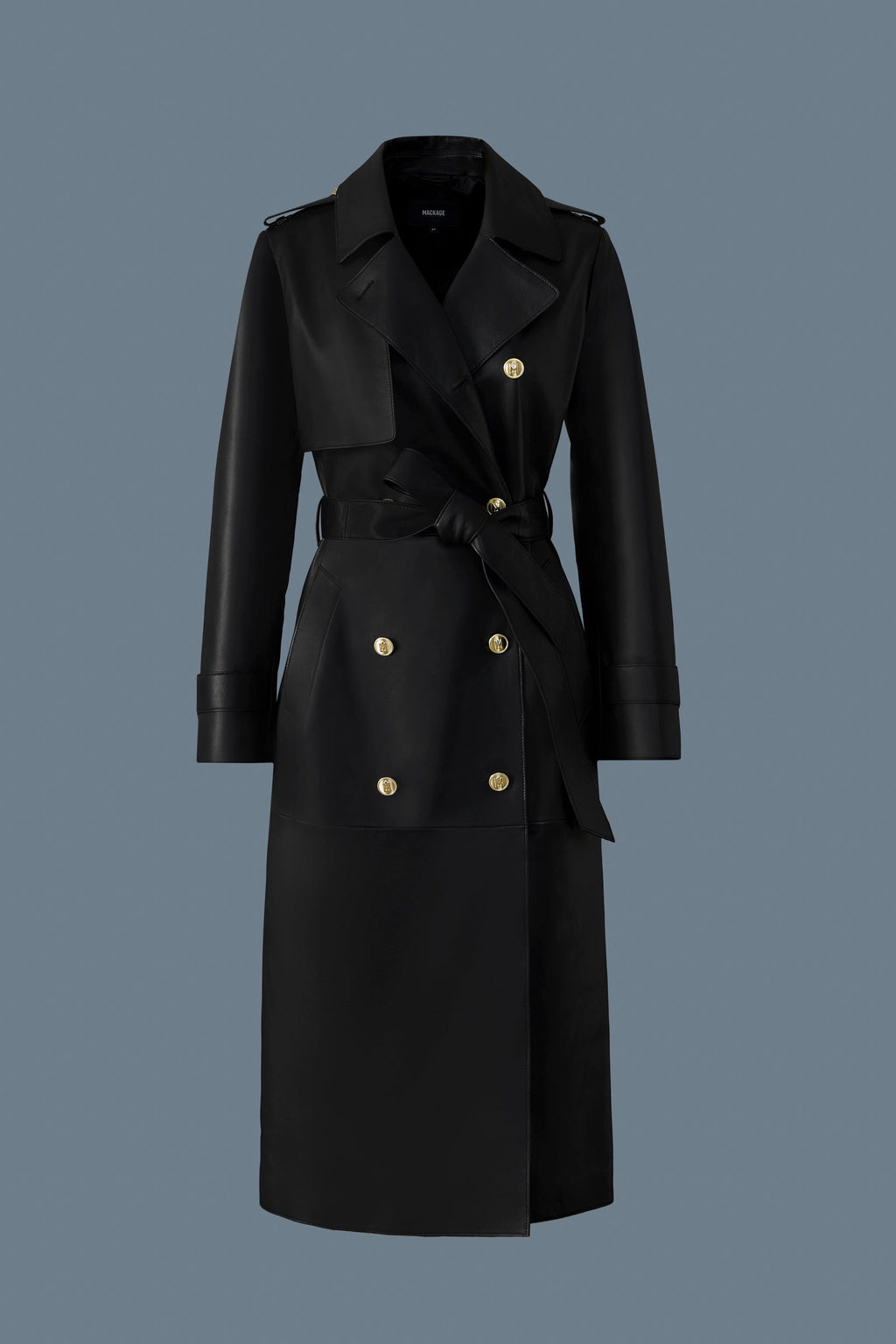 GAEL-V Maxi Leather Trench Coat