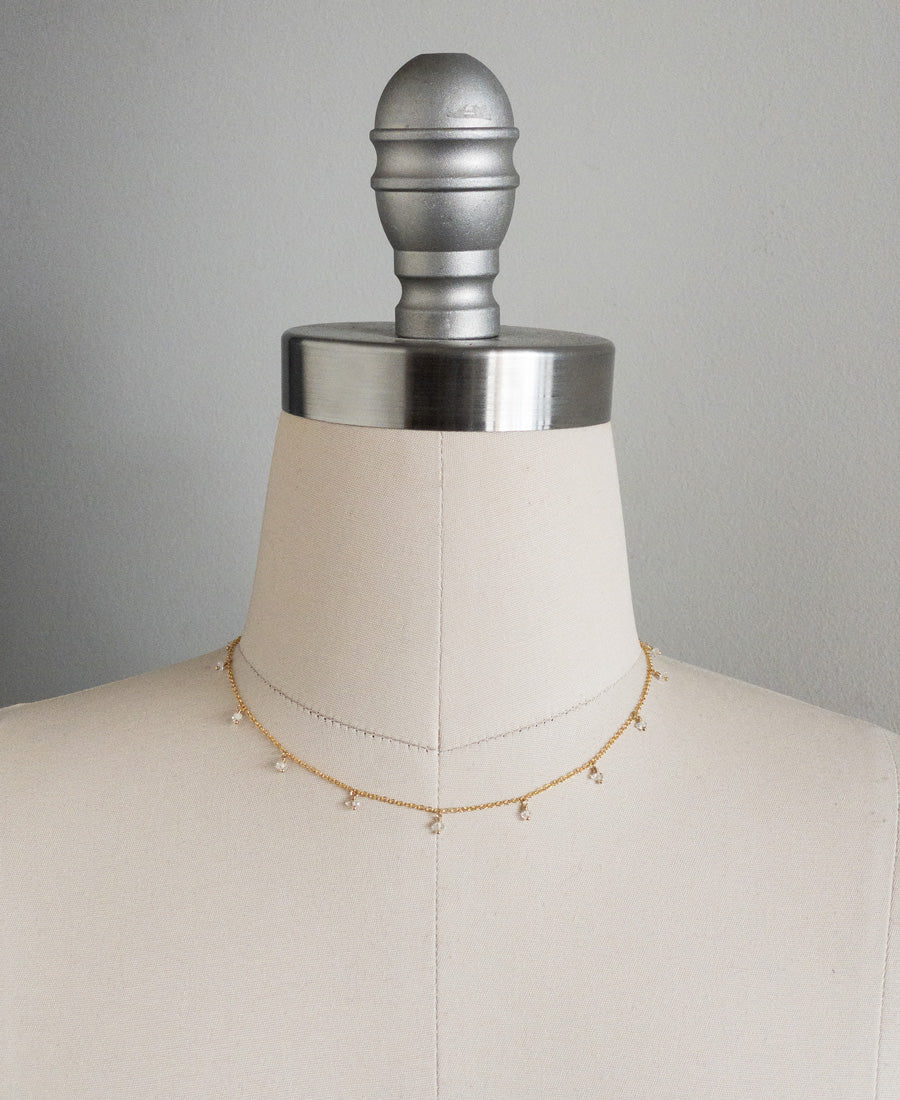 Maëlle 14K gold filled & herkimer diamond necklace