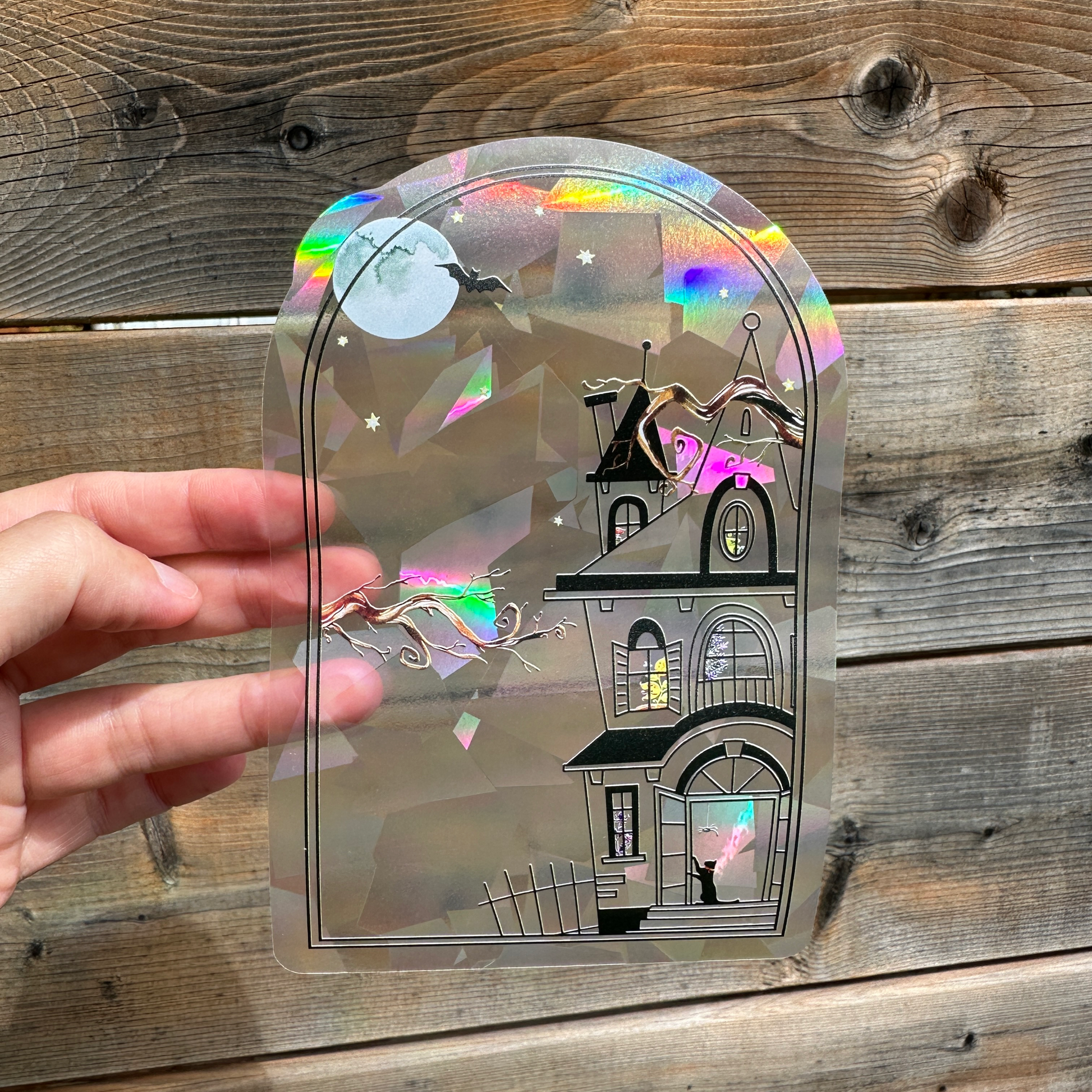 Haunted House Suncatcher Sticker