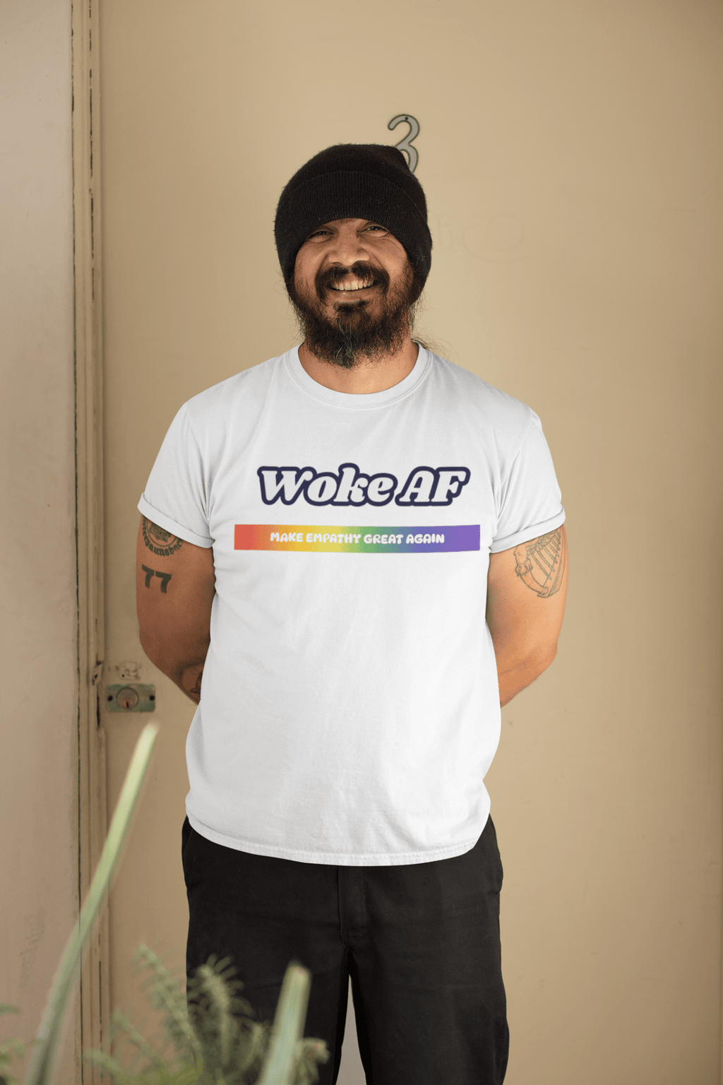 Woke AF Pride Unisex T-Shirt – Printed in Canada, Ocean Cleanup Impact