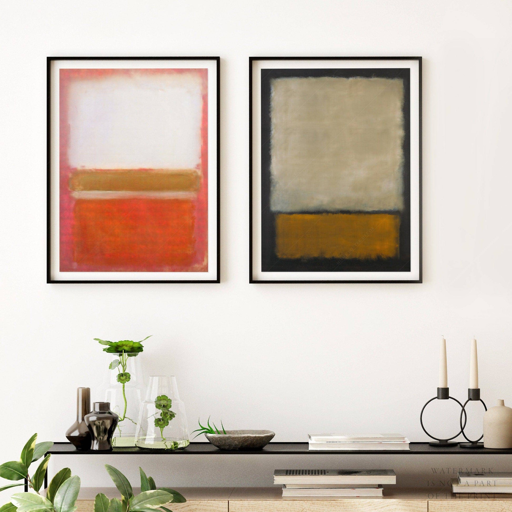 Mark Rothko Untitled Paintings Set of 2 Art Prints – Abstract Wall Art