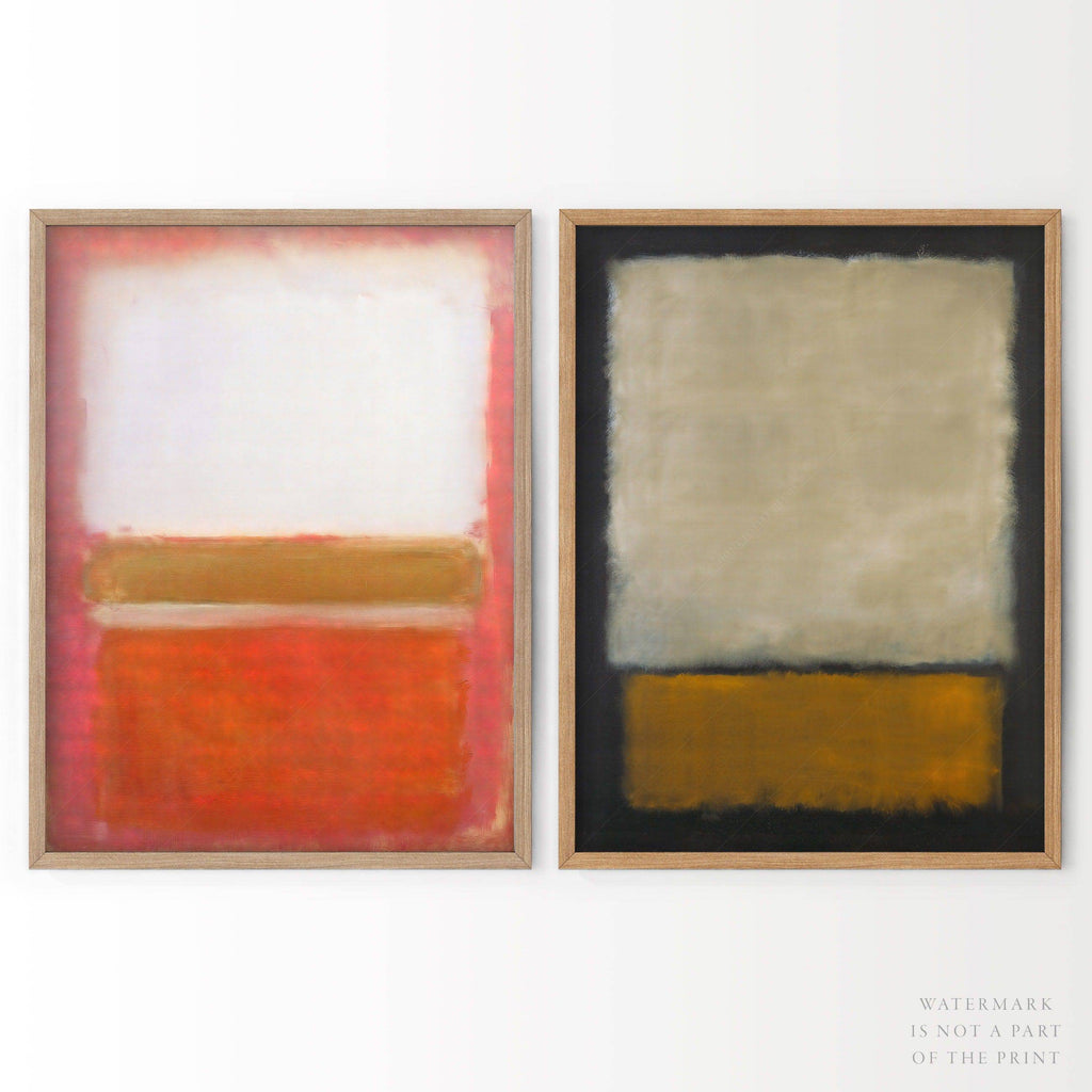 Mark Rothko Untitled Paintings Set of 2 Art Prints – Abstract Wall Art