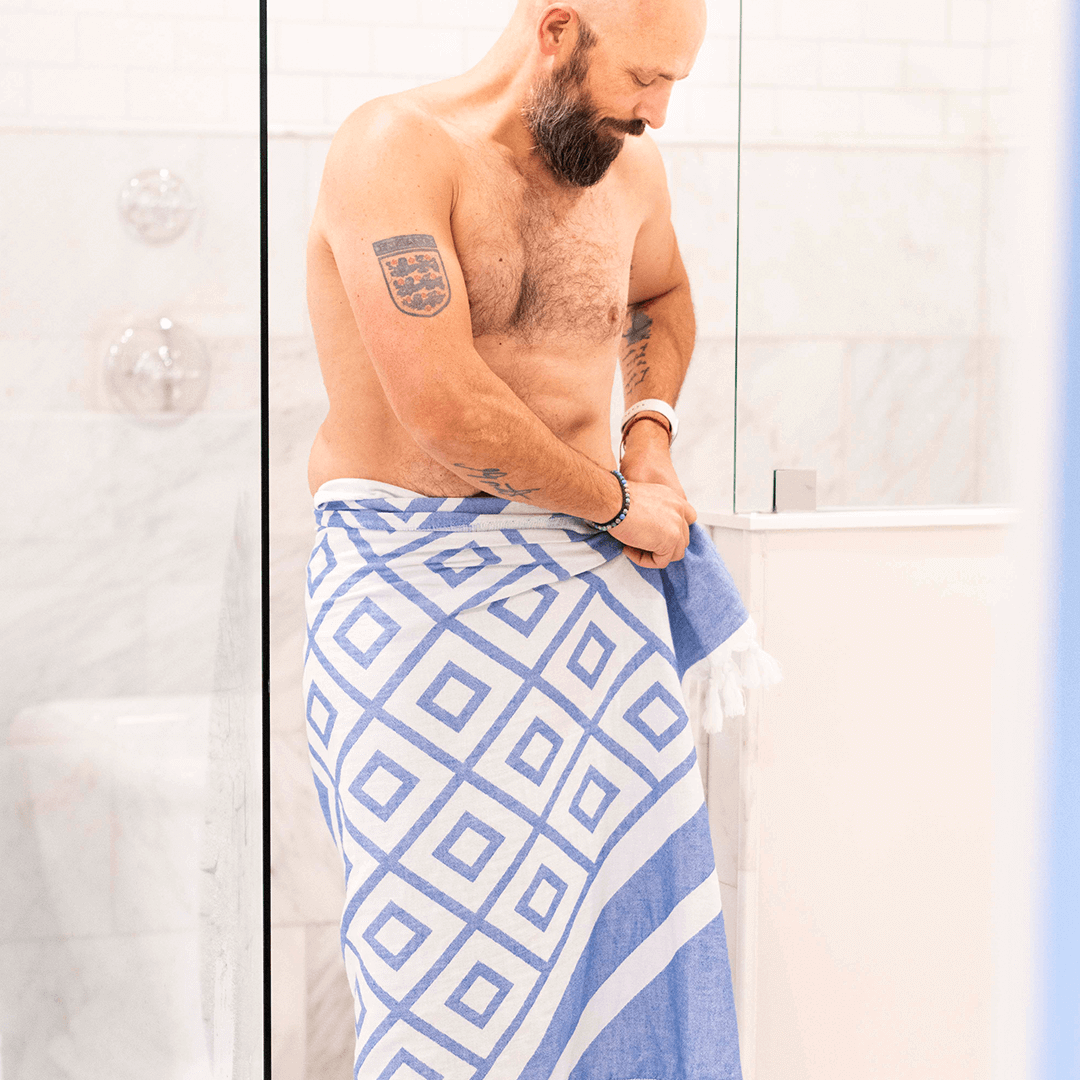 Turkish towels Canada | Set in blue and white