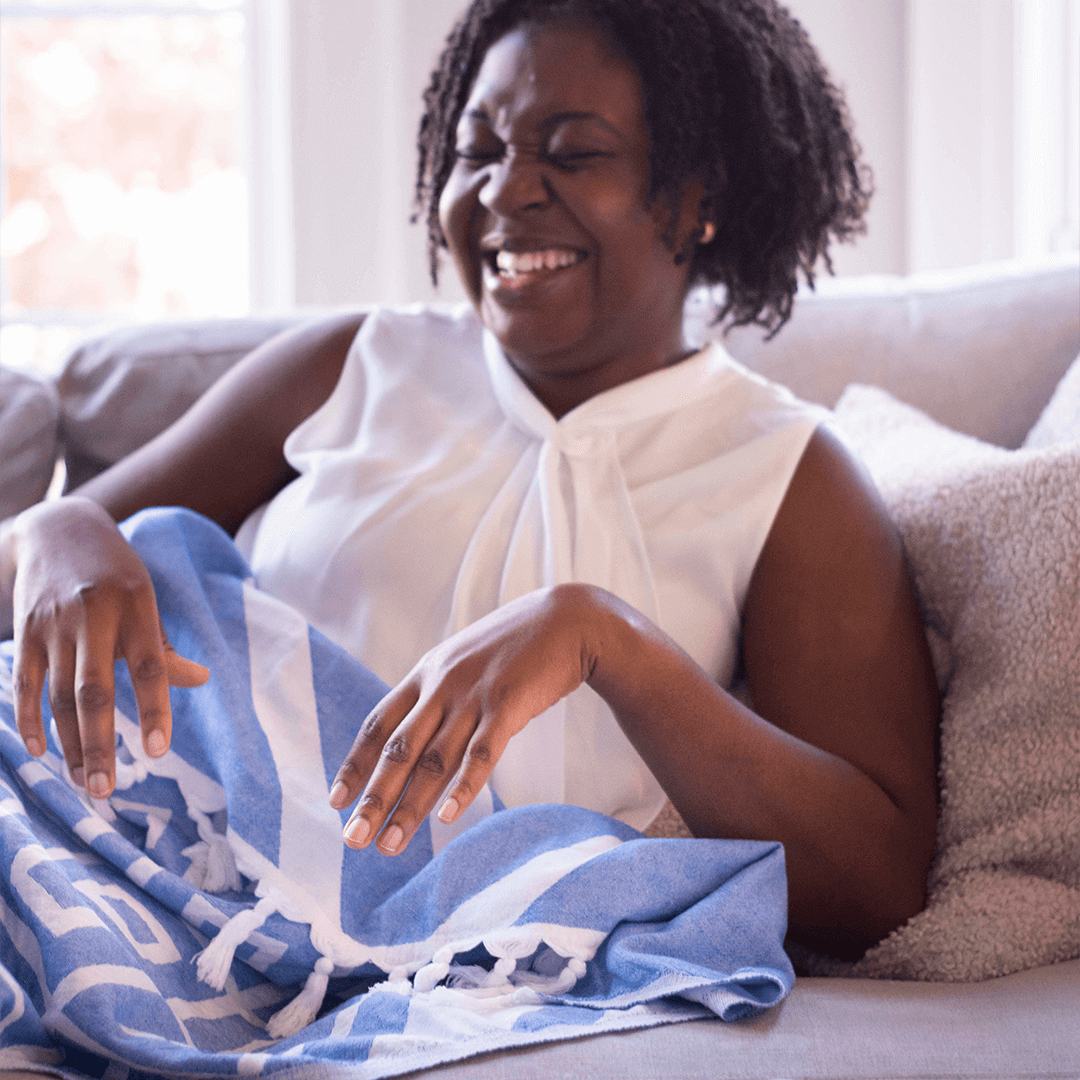 Turkish towels Canada | Set in blue and white