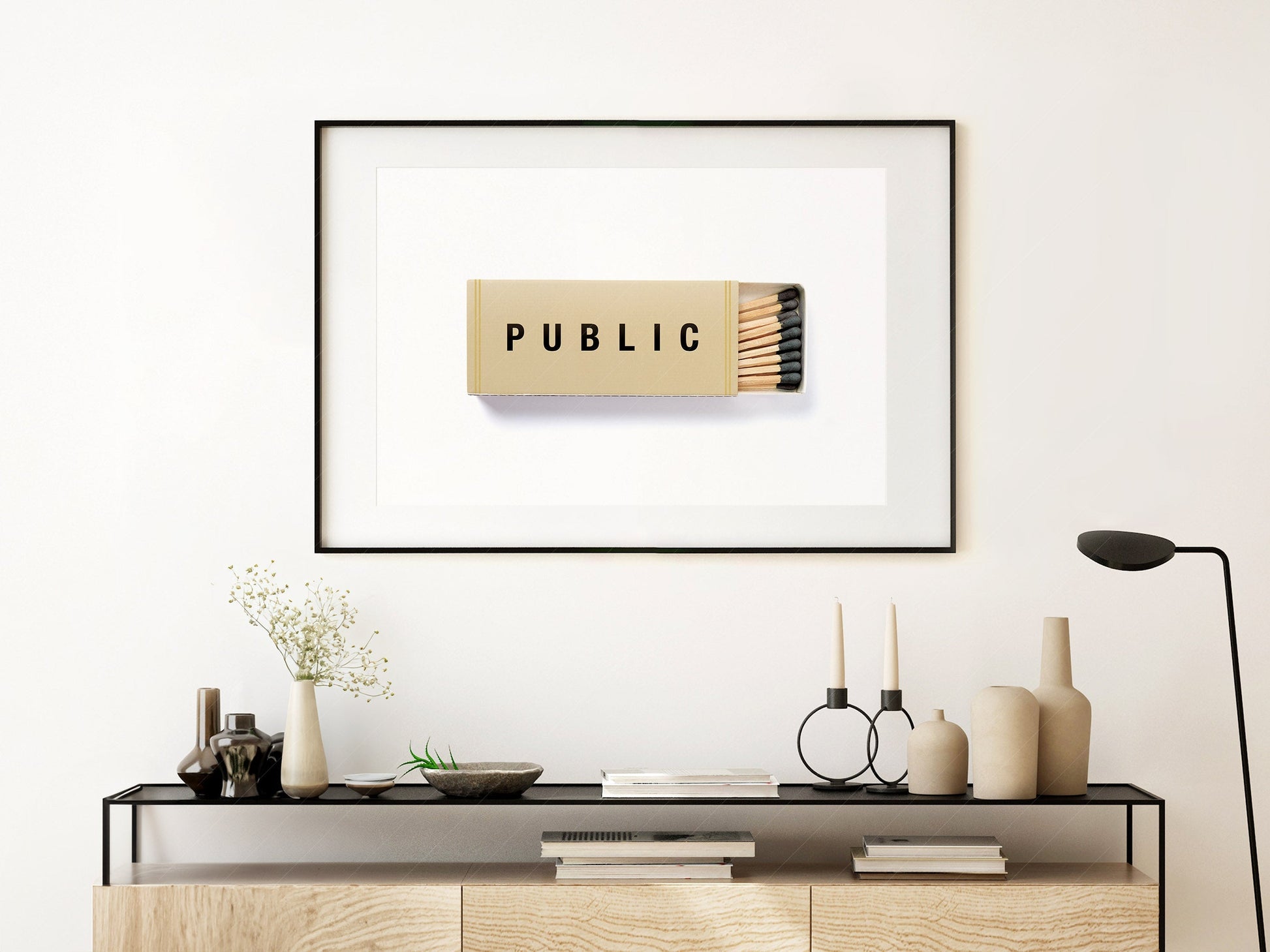 Public Matchbox Art Print – Minimalist Wall Decor Poster
