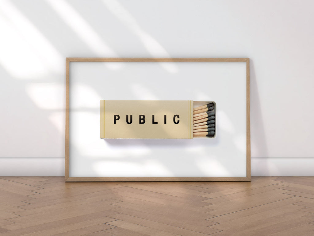 Public Matchbox Art Print – Minimalist Wall Decor Poster
