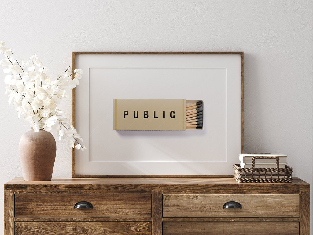 Public Matchbox Art Print – Minimalist Wall Decor Poster