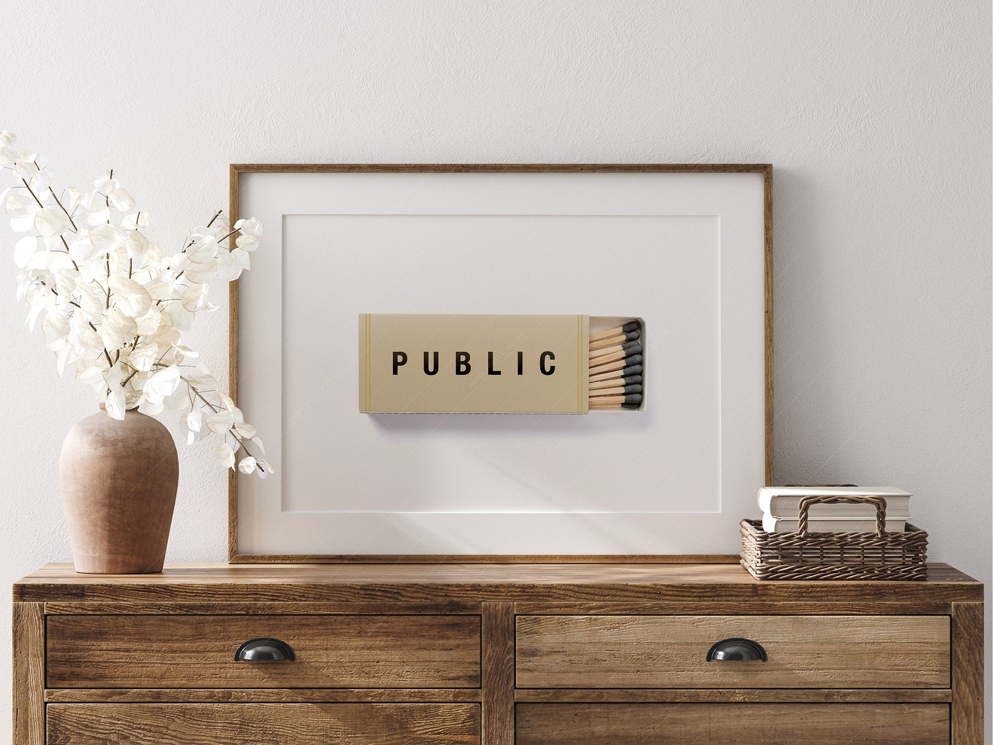 Public Matchbox Art Print – Minimalist Wall Decor Poster