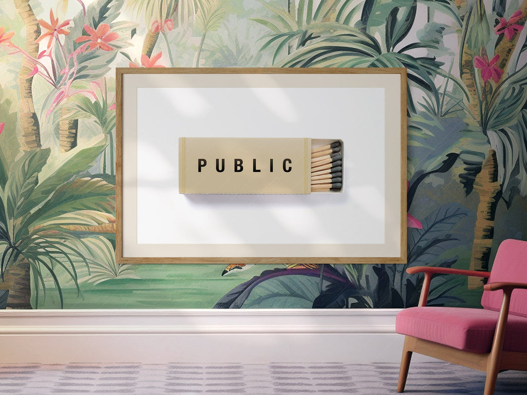 Public Matchbox Art Print – Minimalist Wall Decor Poster