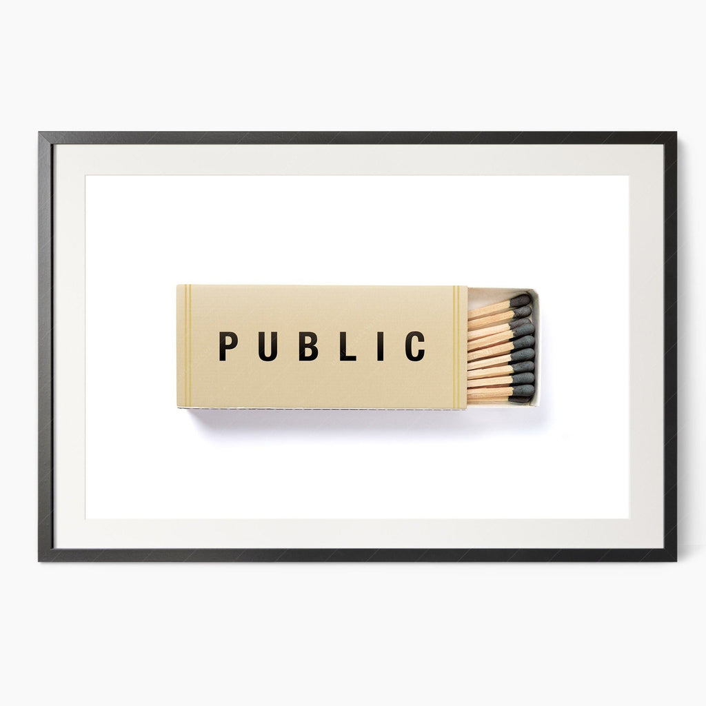 Public Matchbox Art Print – Minimalist Wall Decor Poster