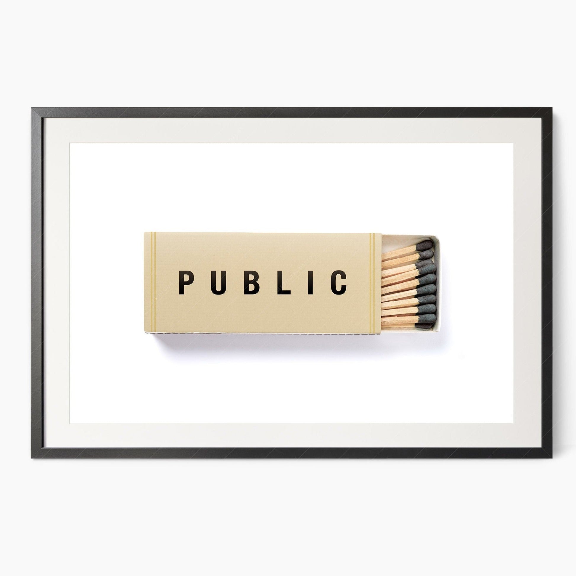 Public Matchbox Art Print – Minimalist Wall Decor Poster
