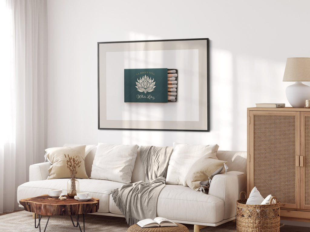 White Lotus Matchbox Print – La Dolce Vita Retro Wall Art Poster