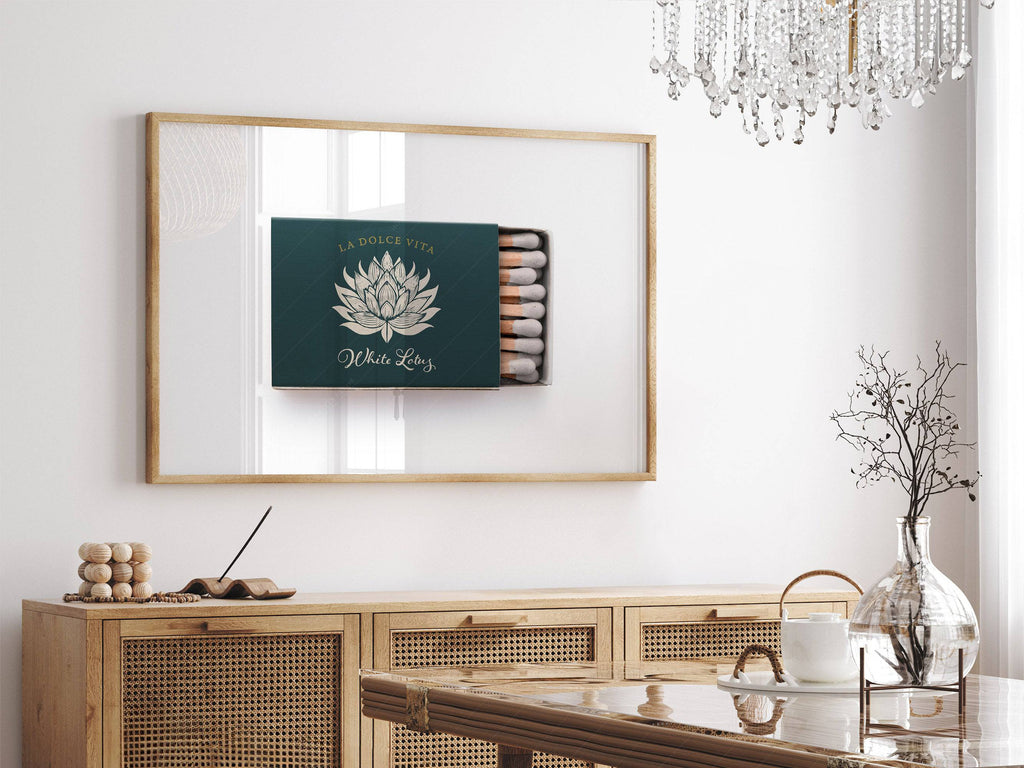 White Lotus Matchbox Print – La Dolce Vita Retro Wall Art Poster