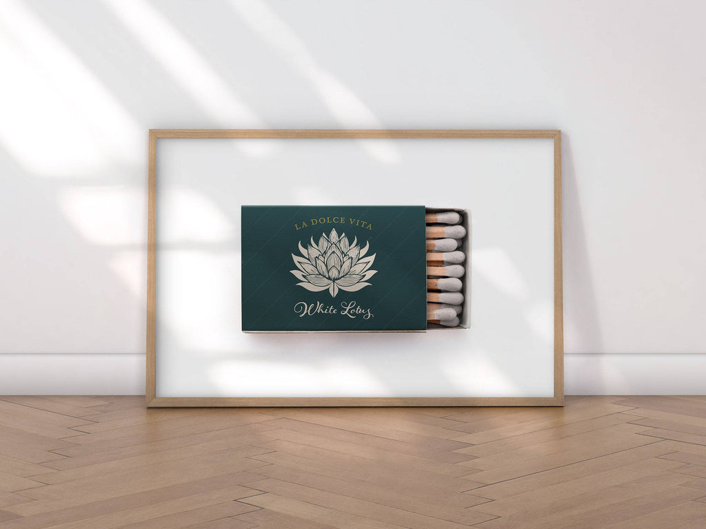 White Lotus Matchbox Print – La Dolce Vita Retro Wall Art Poster