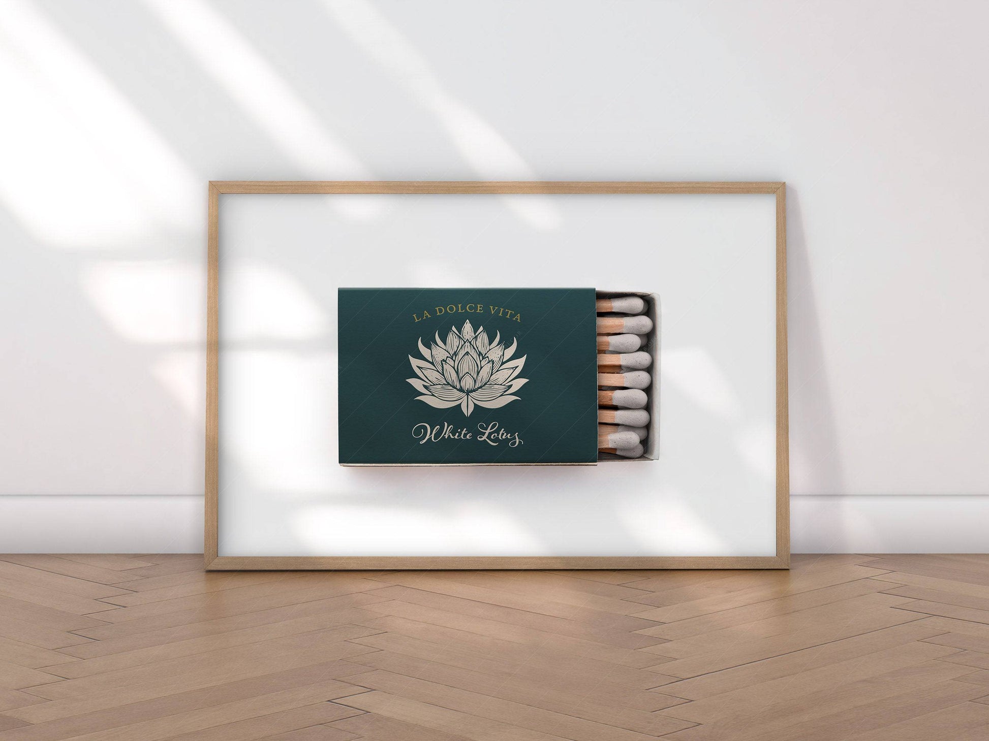 White Lotus Matchbox Print – La Dolce Vita Retro Wall Art Poster