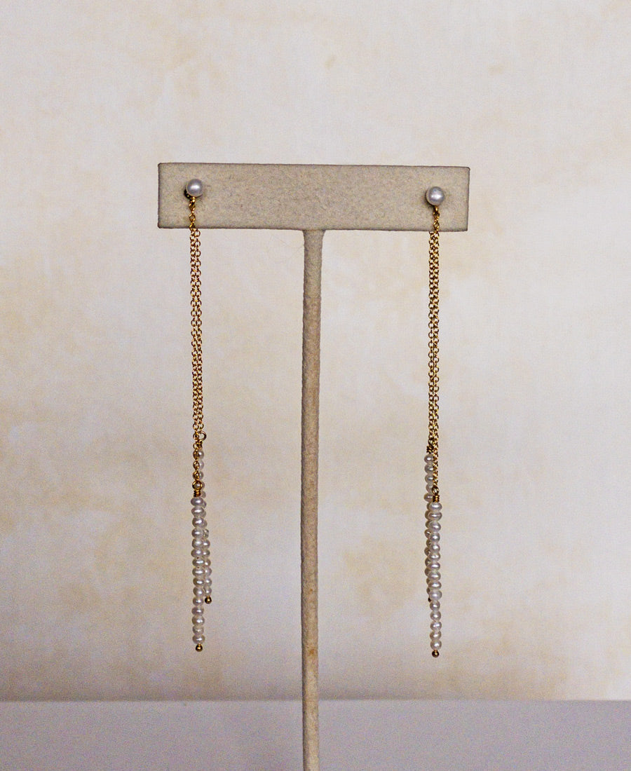 Mazu 14K gold filled & freshwater pearl drop earrings