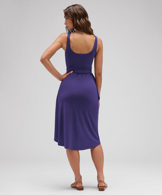 Robe nouée en laine mérinos pour femme