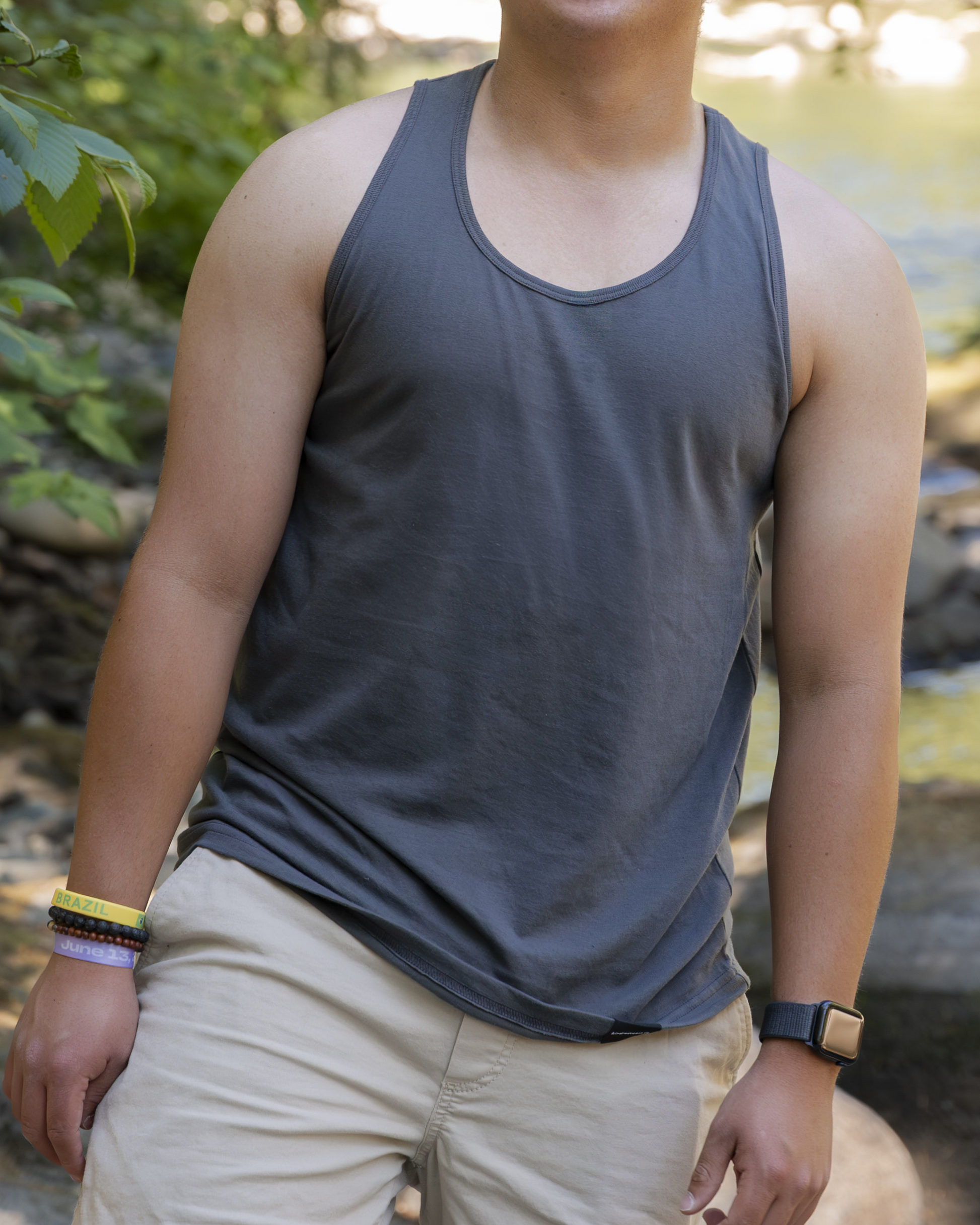 Unisex 100% Organic Cotton Tank - Storm Grey - Blank Apparel