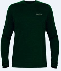 Men's 100% Merino Wool Long Sleeve Crew Neck Shirt 190 GSM
