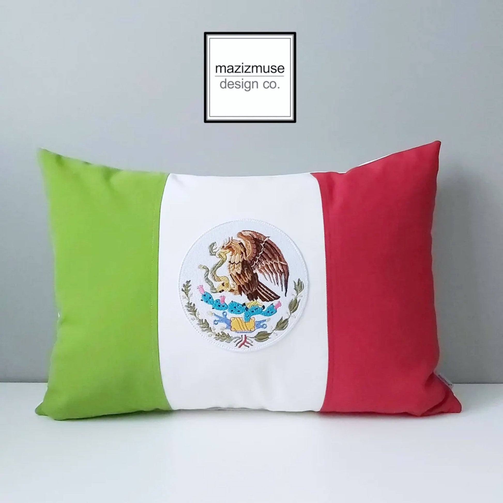 Housse de coussin décorative drapeau mexicain, coussins Sunbrella® mexicains 