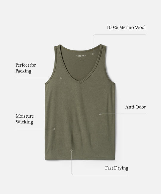 Women's Relaxed Merino V‑Neck Tank
