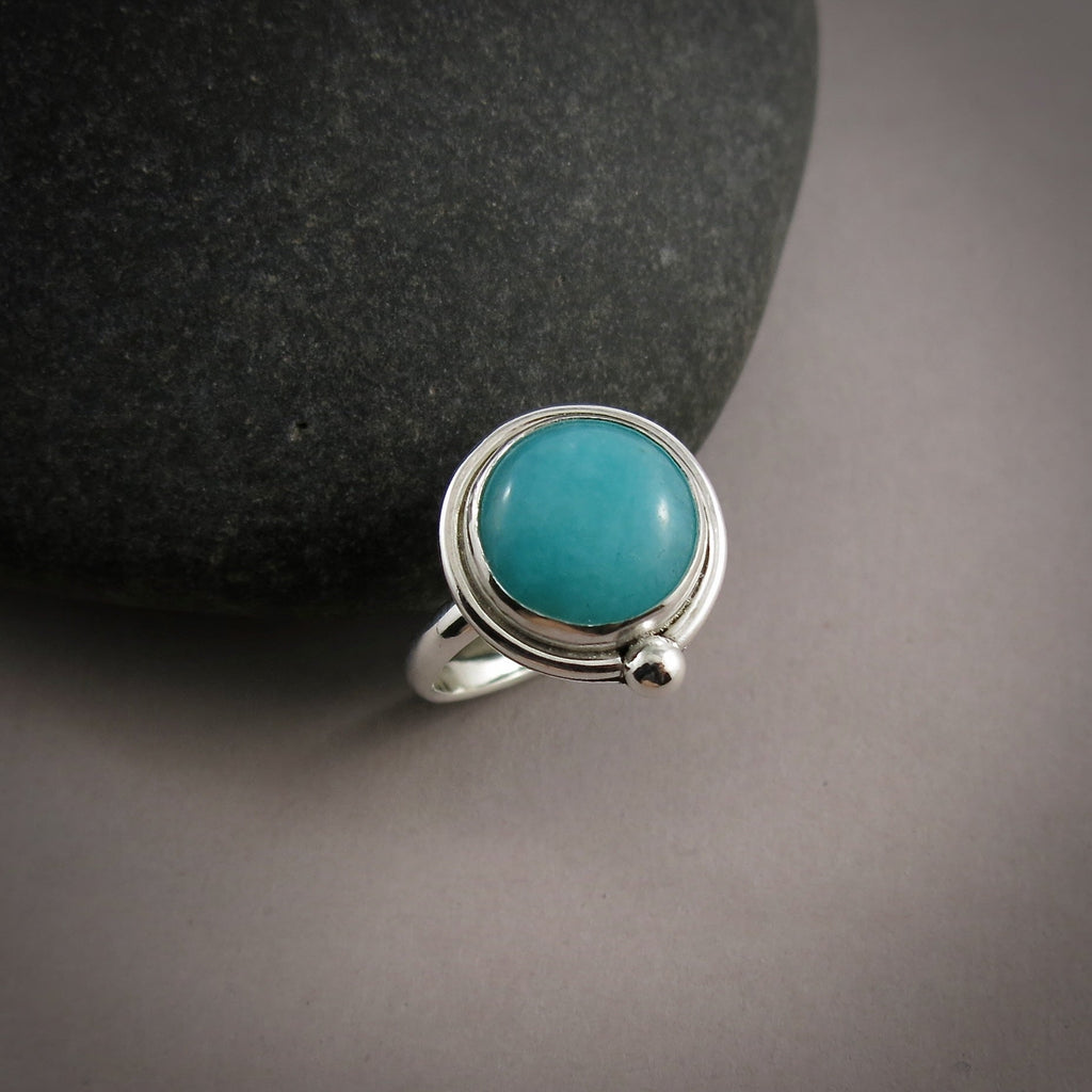 Bague Amazonite • Argent sterling • Taille 6,5