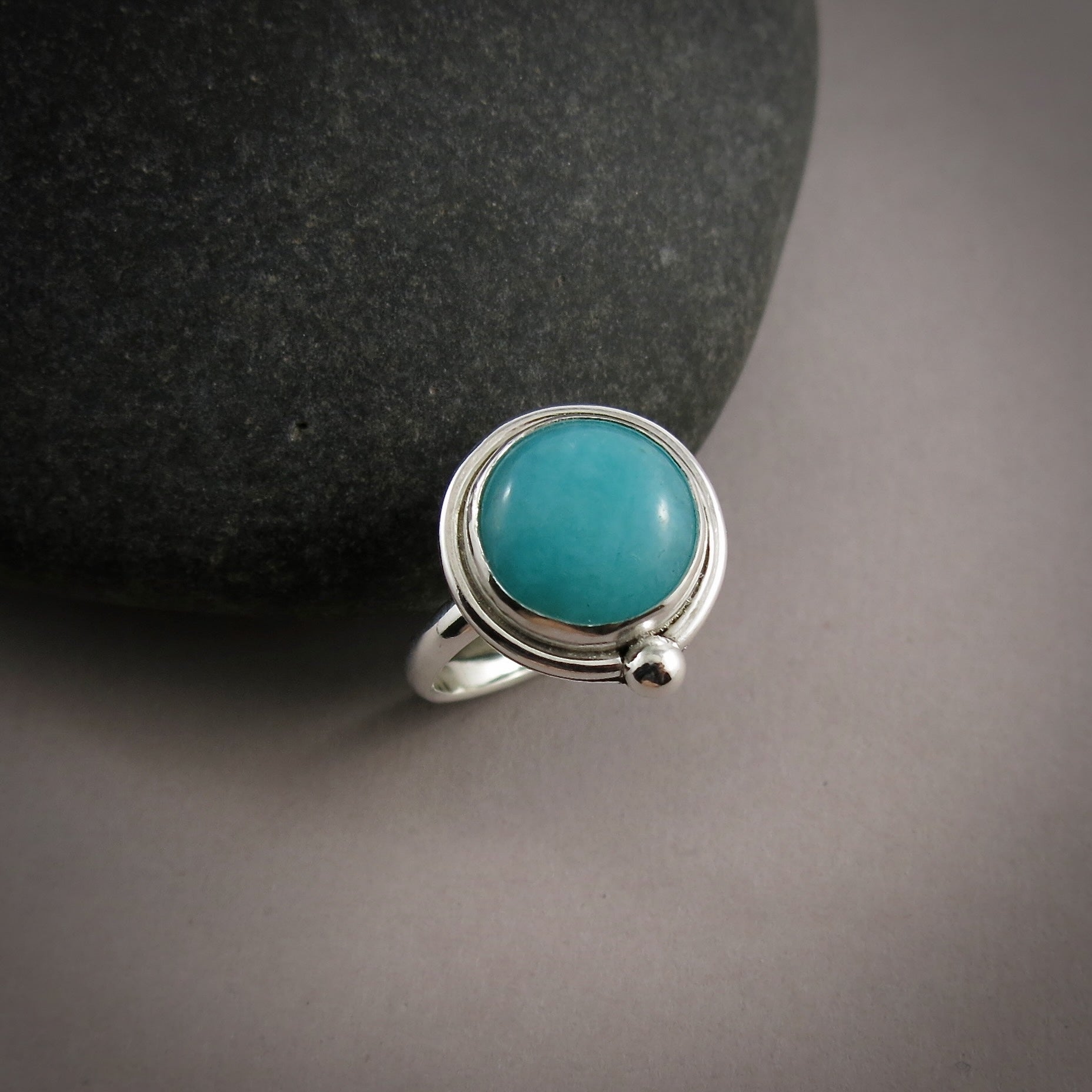 Bague Amazonite • Argent sterling • Taille 6,5