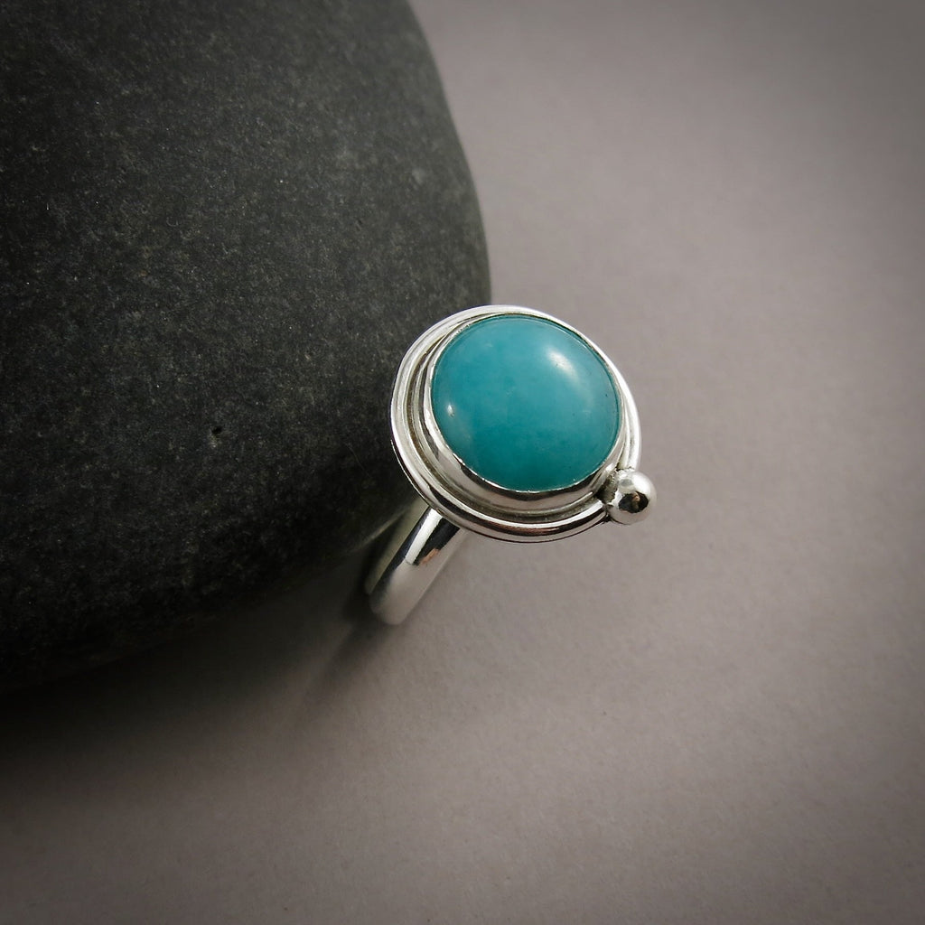 Bague Amazonite • Argent sterling • Taille 6,5