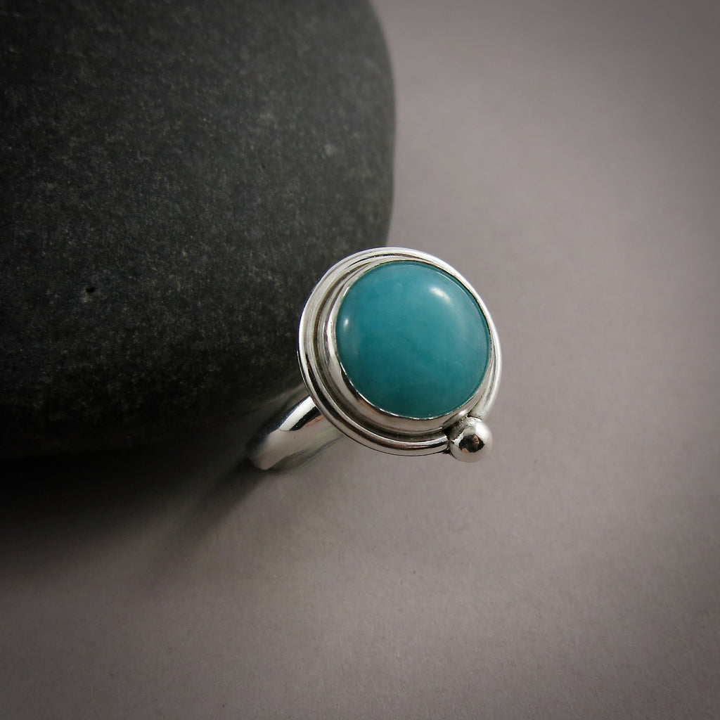 Bague Amazonite • Argent sterling • Taille 6,5