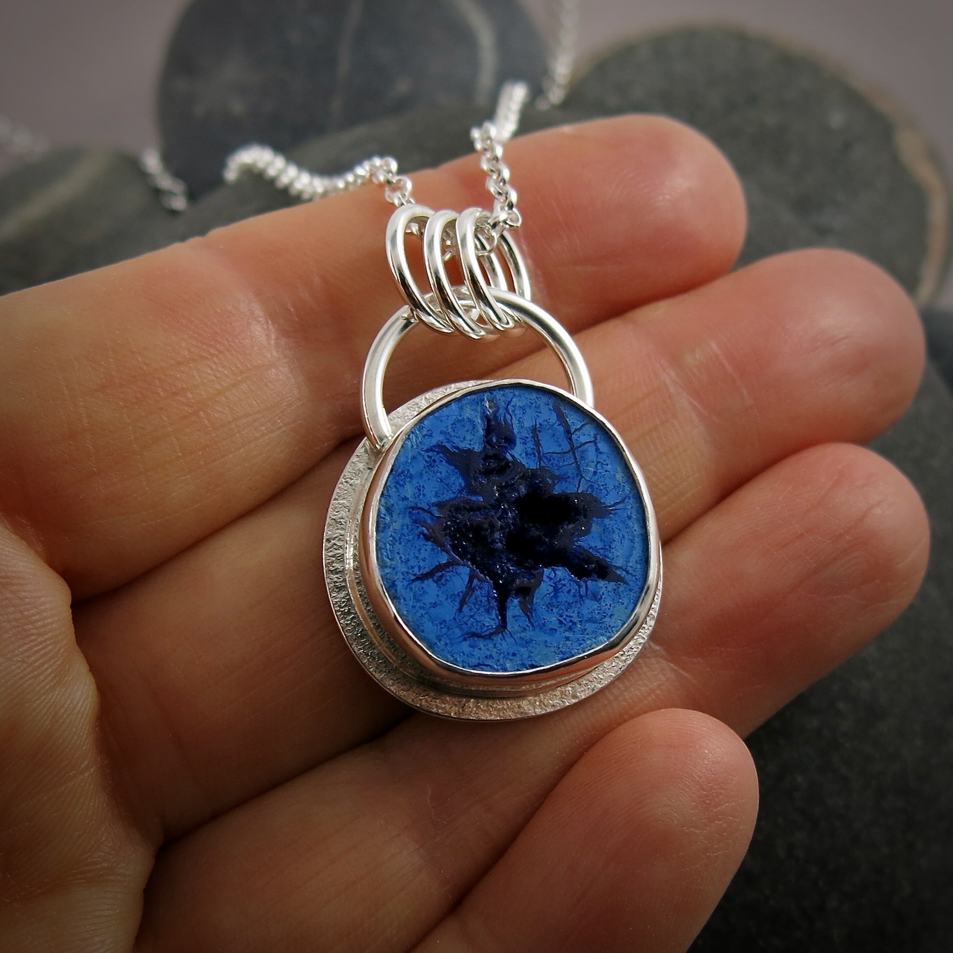 Azurite Geode Pendant III • Wild Earth Collection