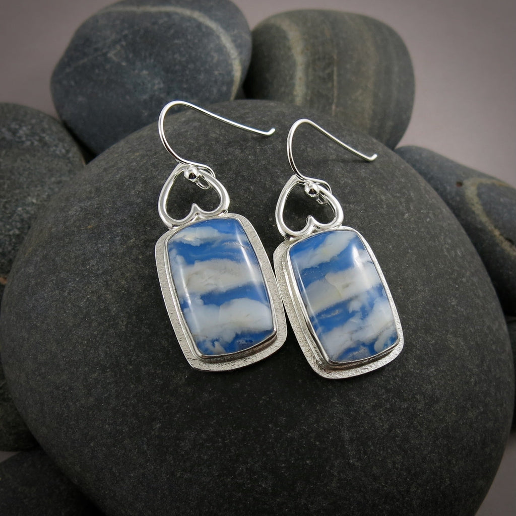 Boucles d'oreilles Daydream II • Plume Agate en argent sterling