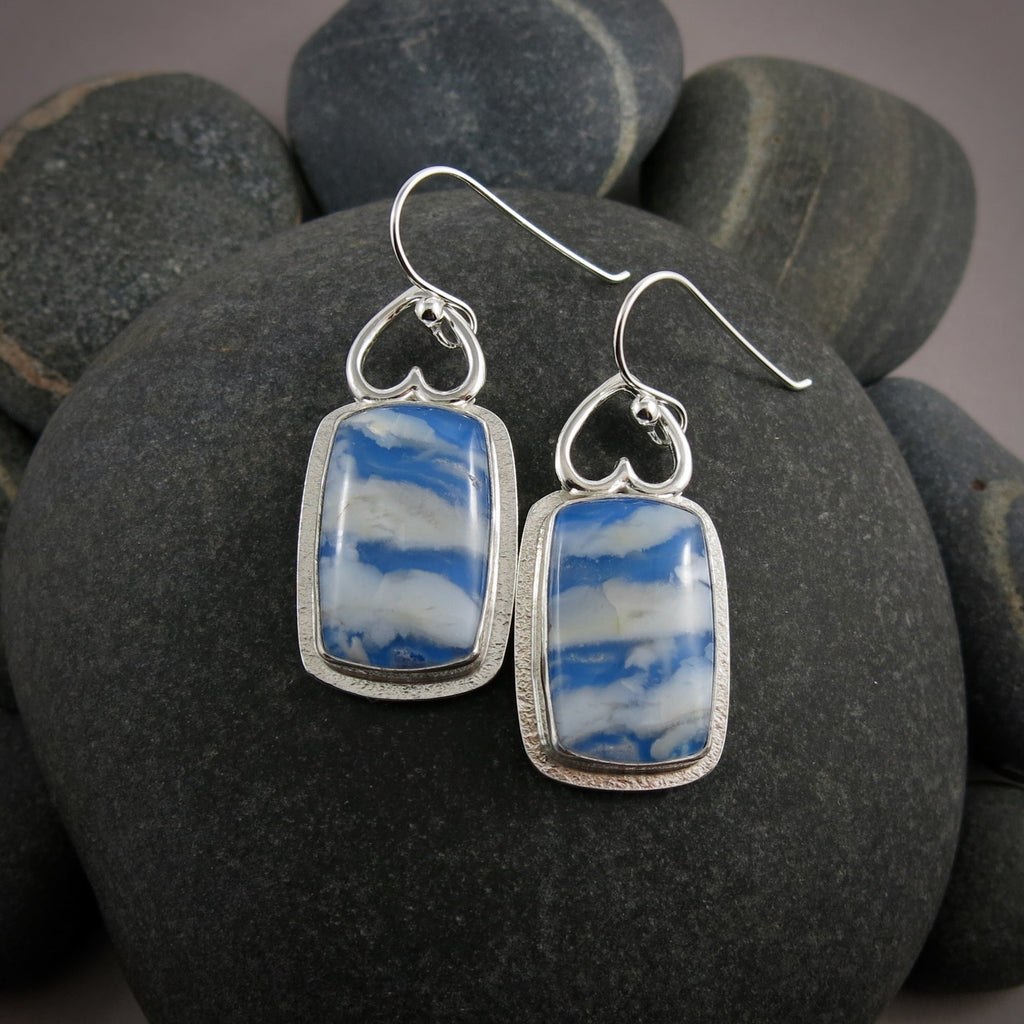 Boucles d'oreilles Daydream II • Plume Agate en argent sterling