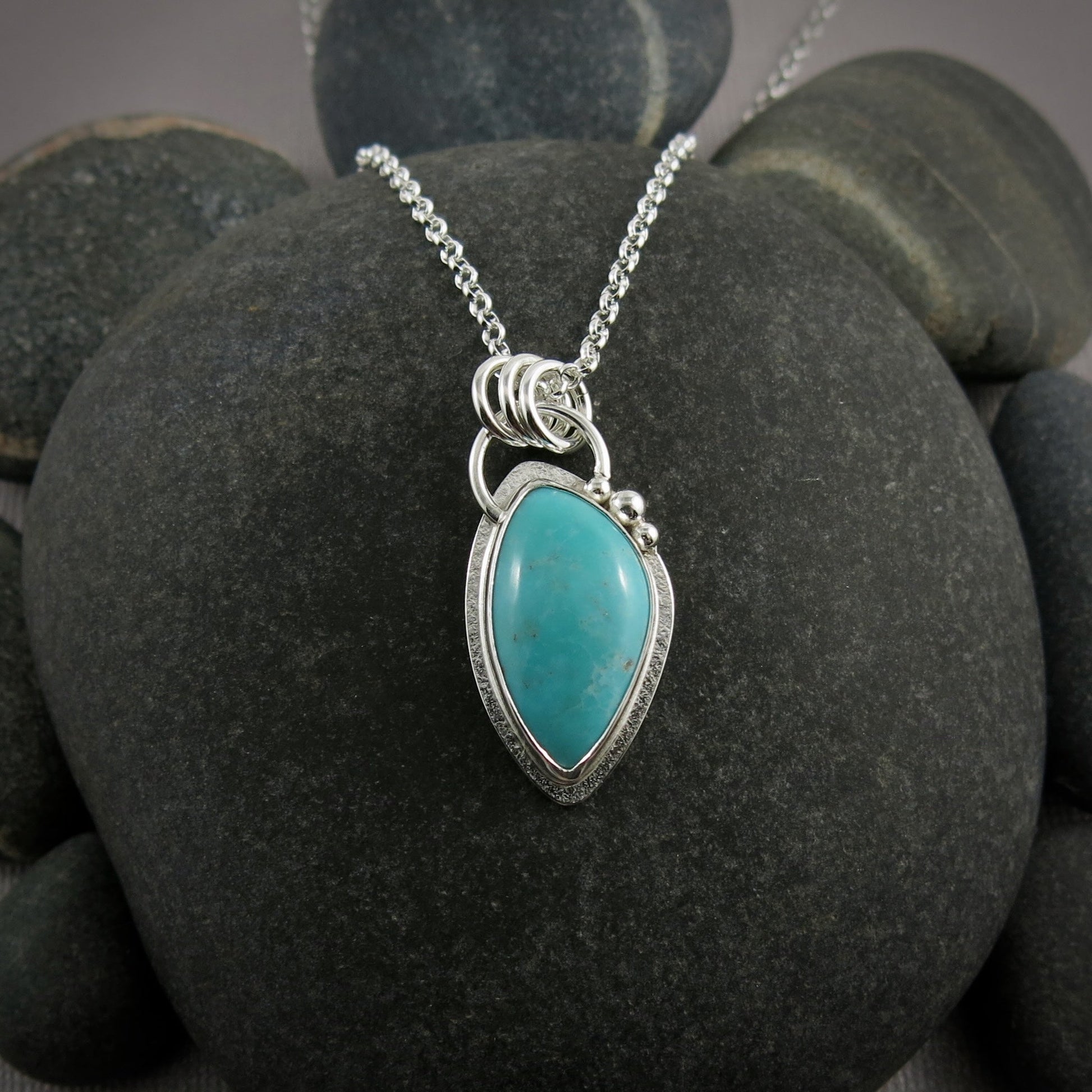 Pendentif Freeform Nevada Turquoise • Argent sterling • Collection Turquoise Bliss