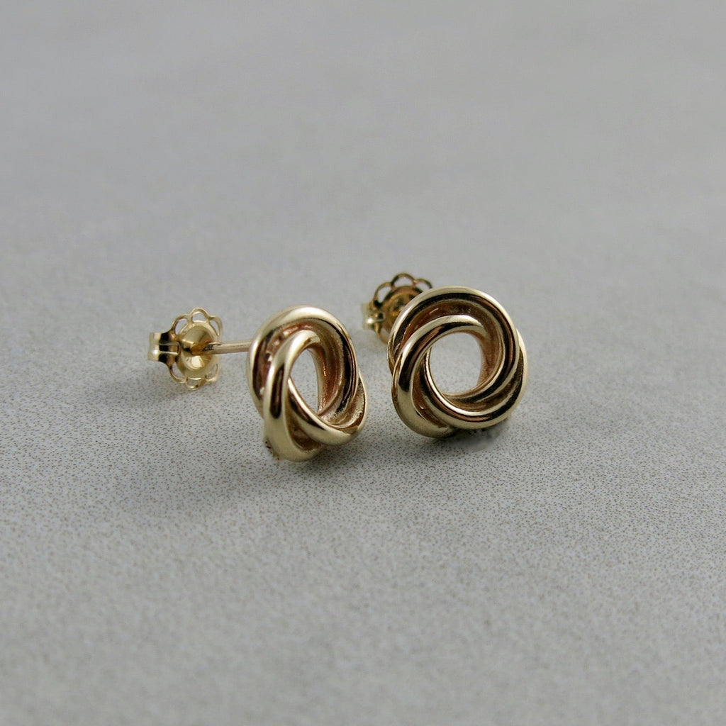 Boucles d'oreilles à tige Love Knot • Or 14 carats