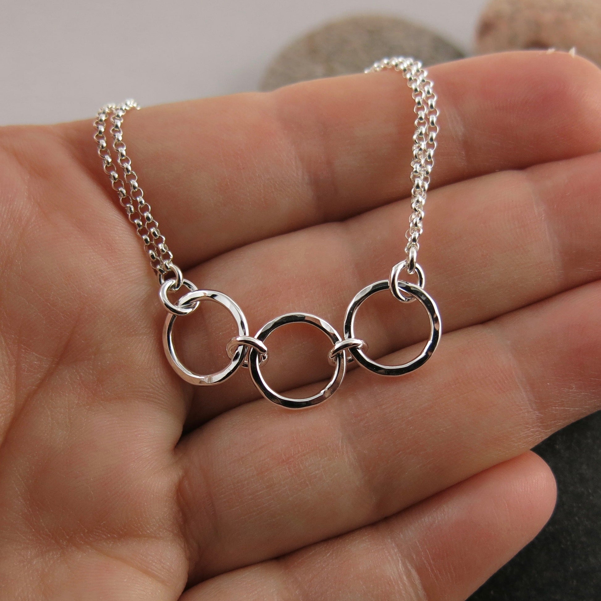 Bracelet Breathe Trio • Argent sterling texturé martelé