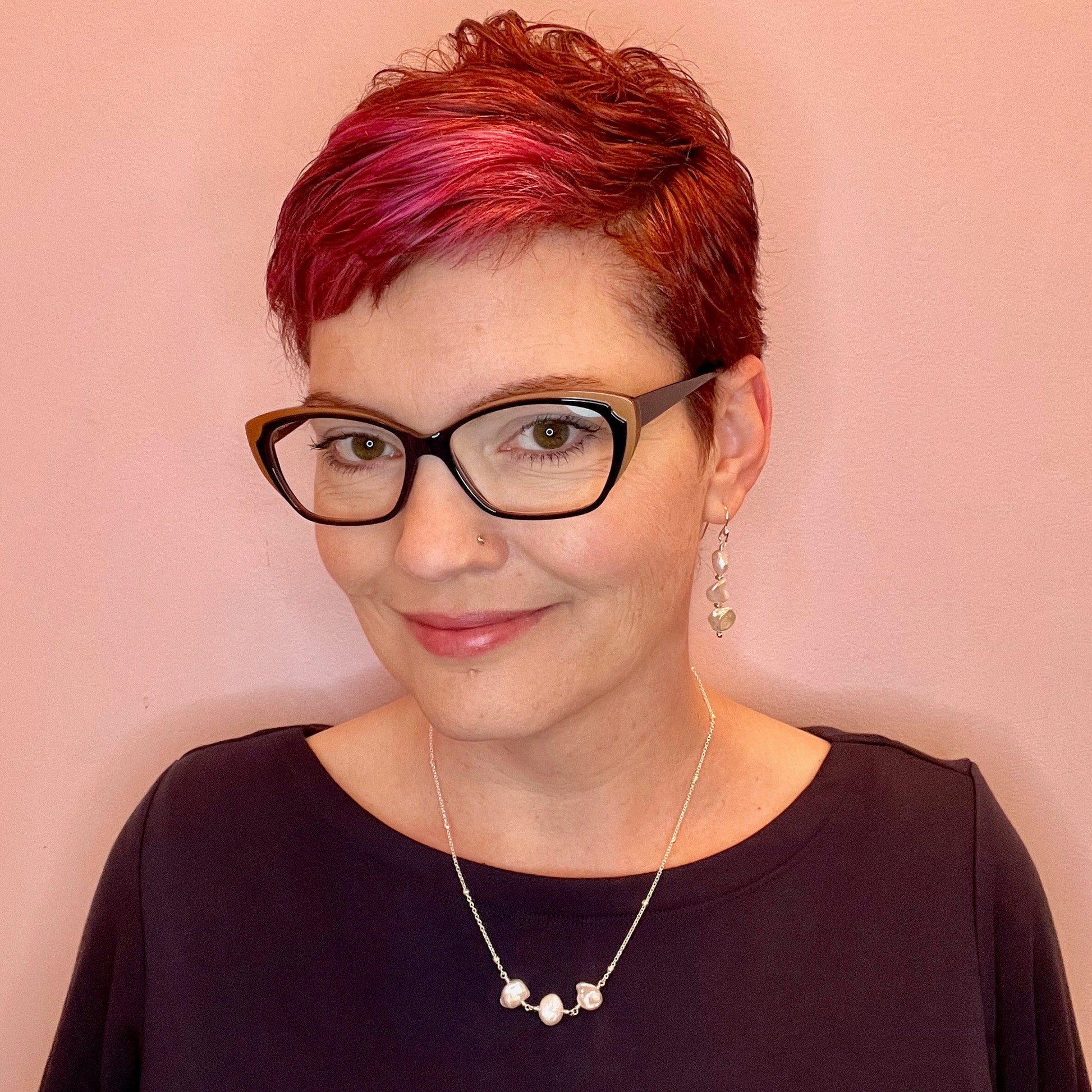 Collier trio de perles Keshi • Perles d'eau douce blanches Keshi et argent sterling