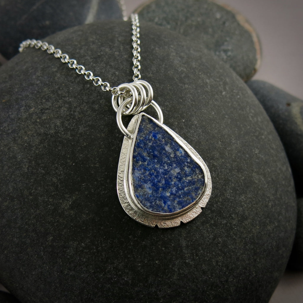Raw Lapis Lazuli Teardrop Pendant  • Wild Earth Collection