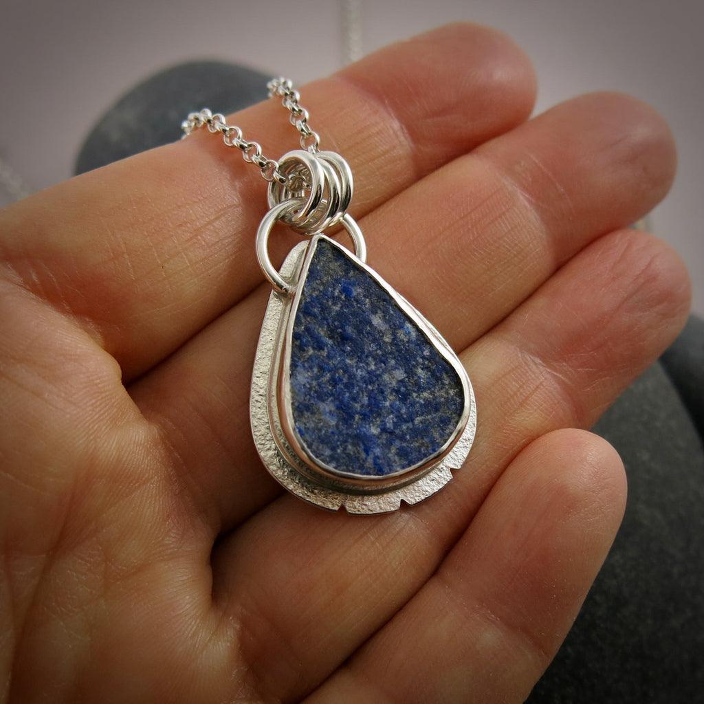 Raw Lapis Lazuli Teardrop Pendant  • Wild Earth Collection