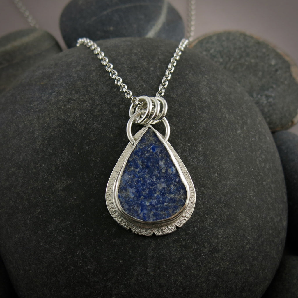 Raw Lapis Lazuli Teardrop Pendant  • Wild Earth Collection