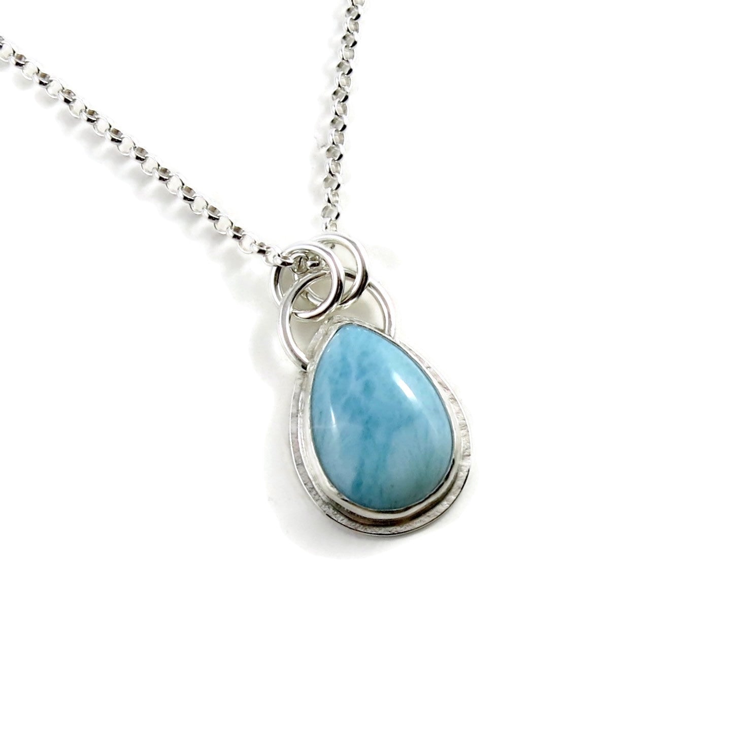 Larimar Teardrop Pendant III • Sterling Silver