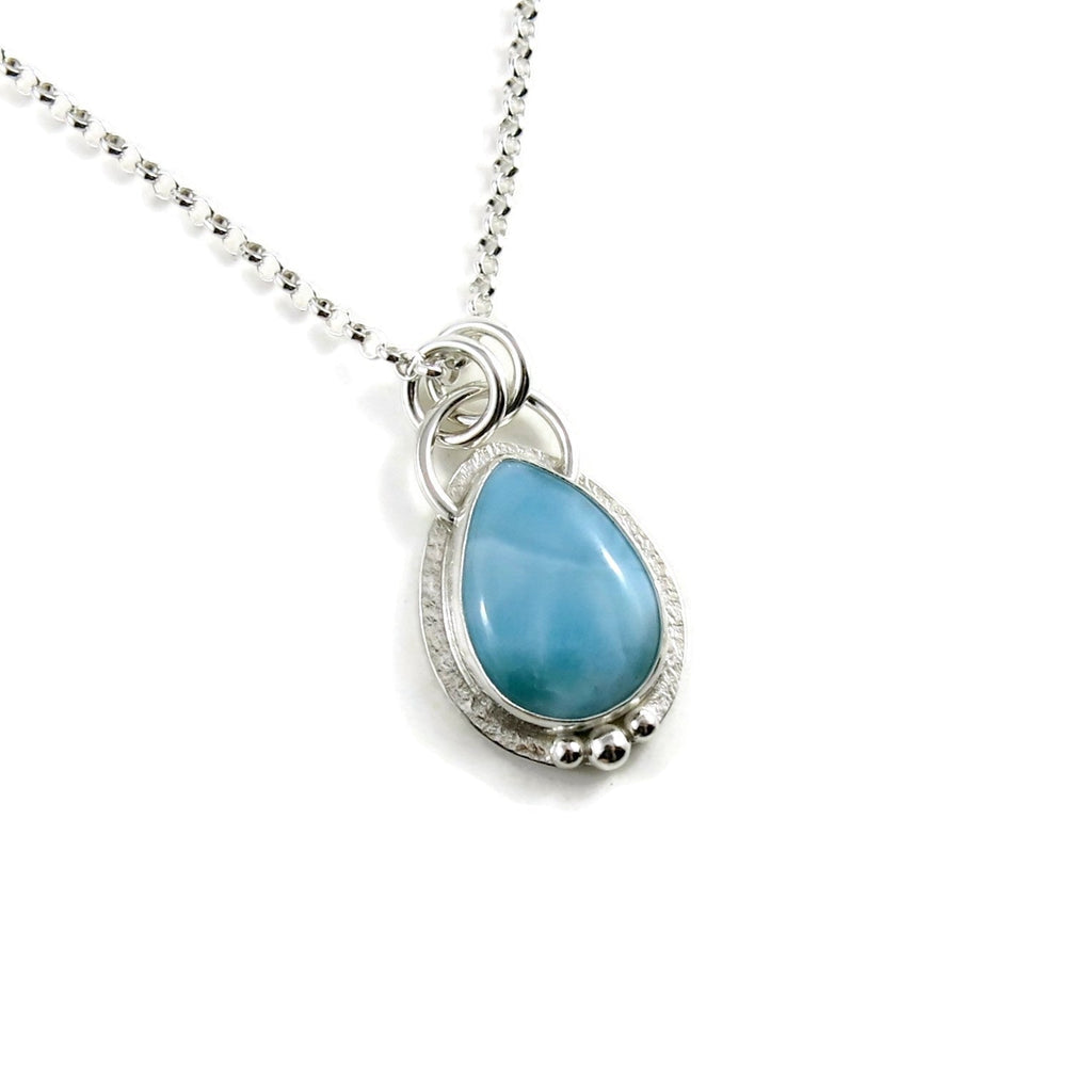 Larimar Teardrop Pendant  • Sterling Silver