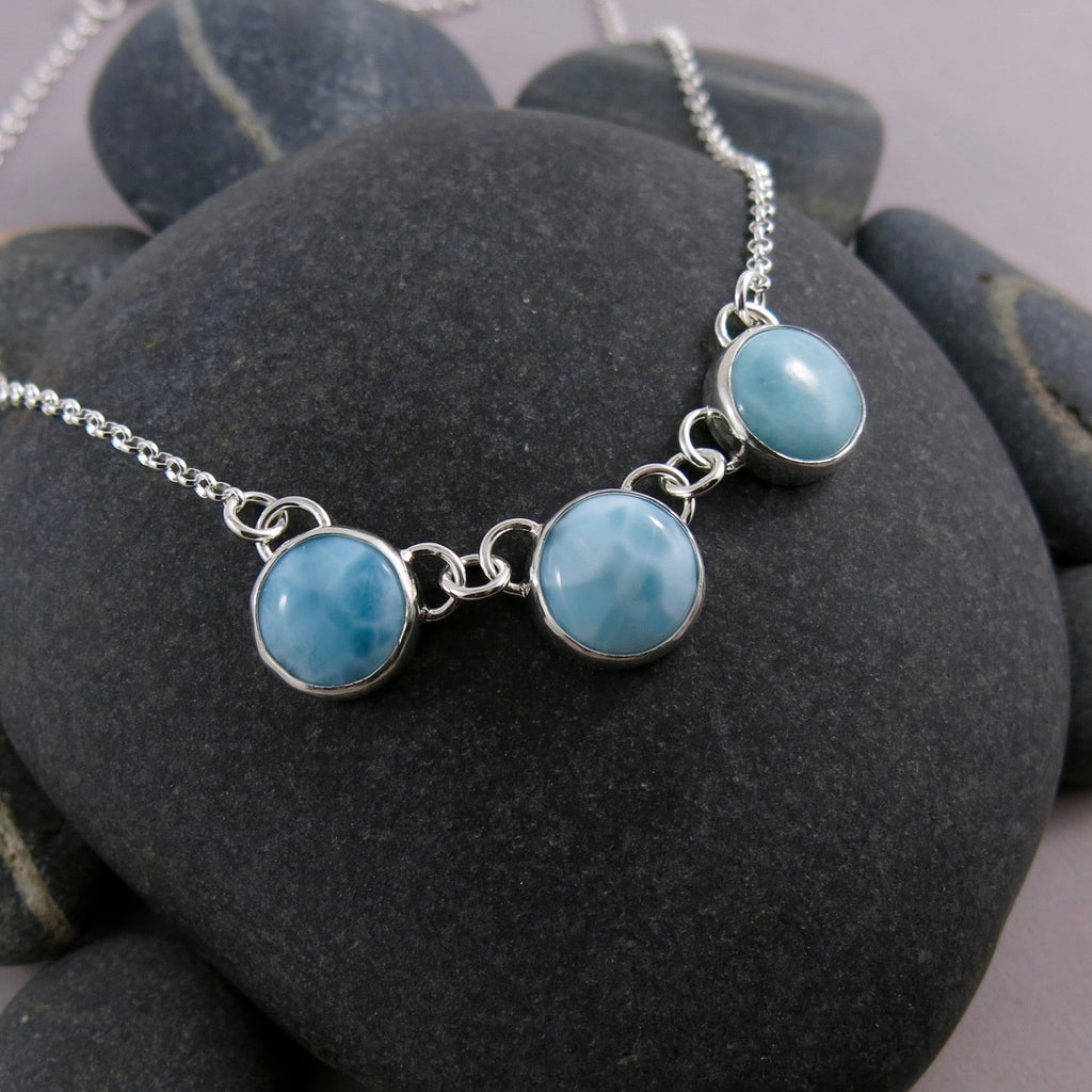 Collier trio Larimar • Argent sterling