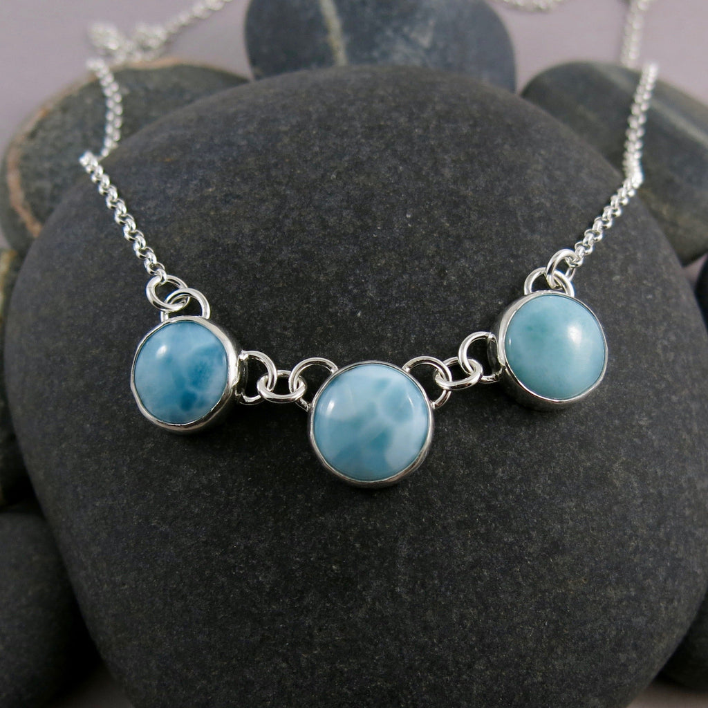 Collier trio Larimar • Argent sterling